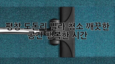 평창 도돈리 빌라 청소: 깨끗한 공간, 행복한 시간 ✨